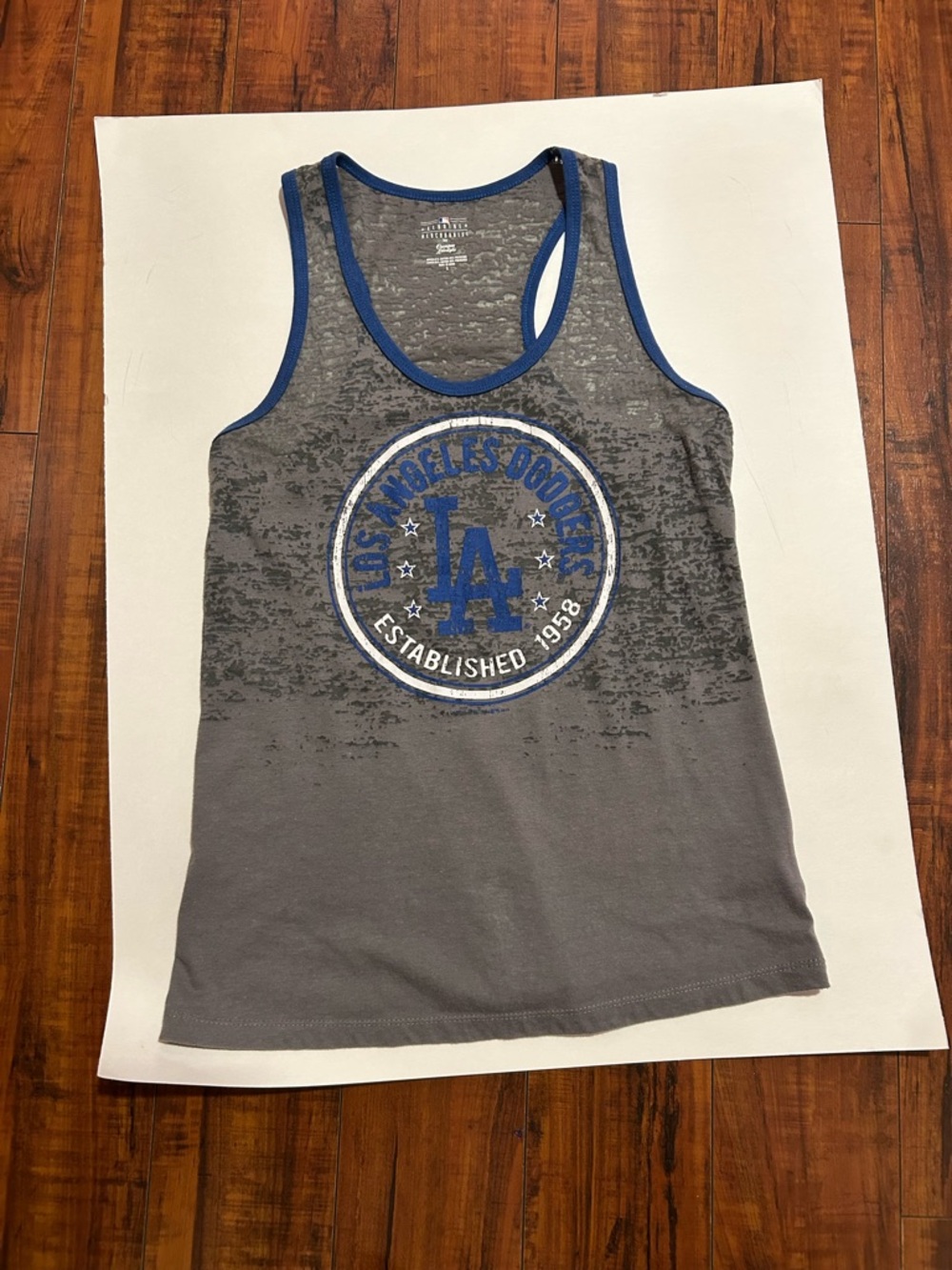Los Angeles Dodgers Gray & Royal Blue Tank Top